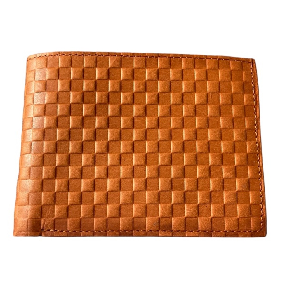 NEW! Men’s Checkered Leather Billfold Wallet